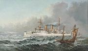 Henry J. Morgan HMS 'Bonaventure' Germany oil painting artist